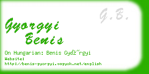 gyorgyi benis business card